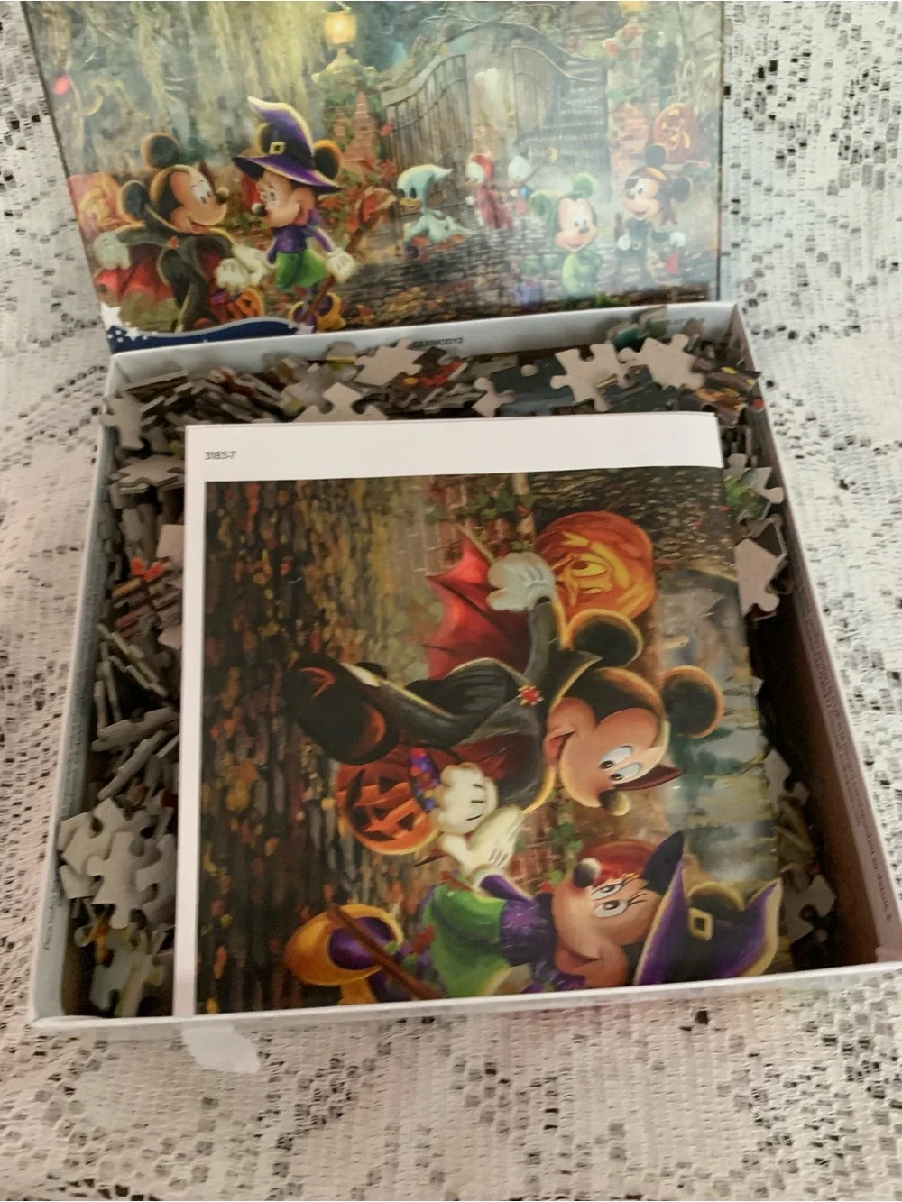 Thomas Kinkade Halloween Mickey & Friends Puzzle - Blue, Green, Purple, Orange